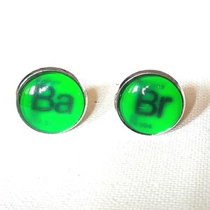 NEW Cufflinks (Ba / Br) Breaking Bad! Silver Metal Alloy. Bullet Back. Gift Box!